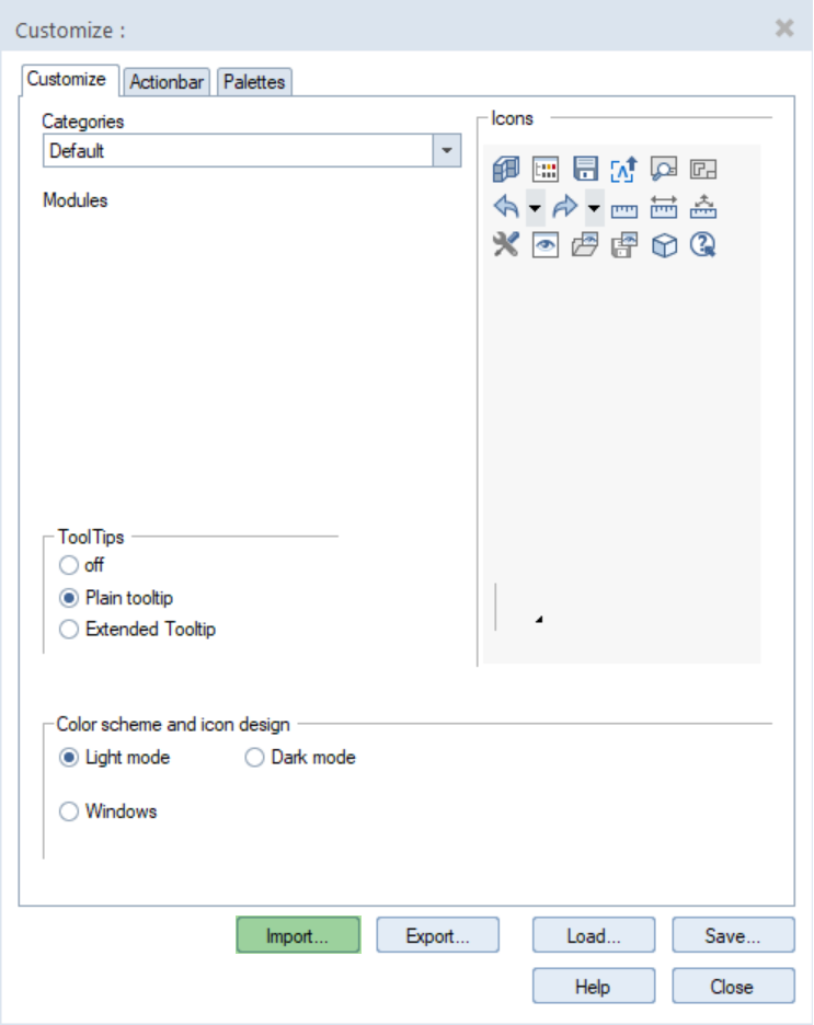 Importar a configuração da interface