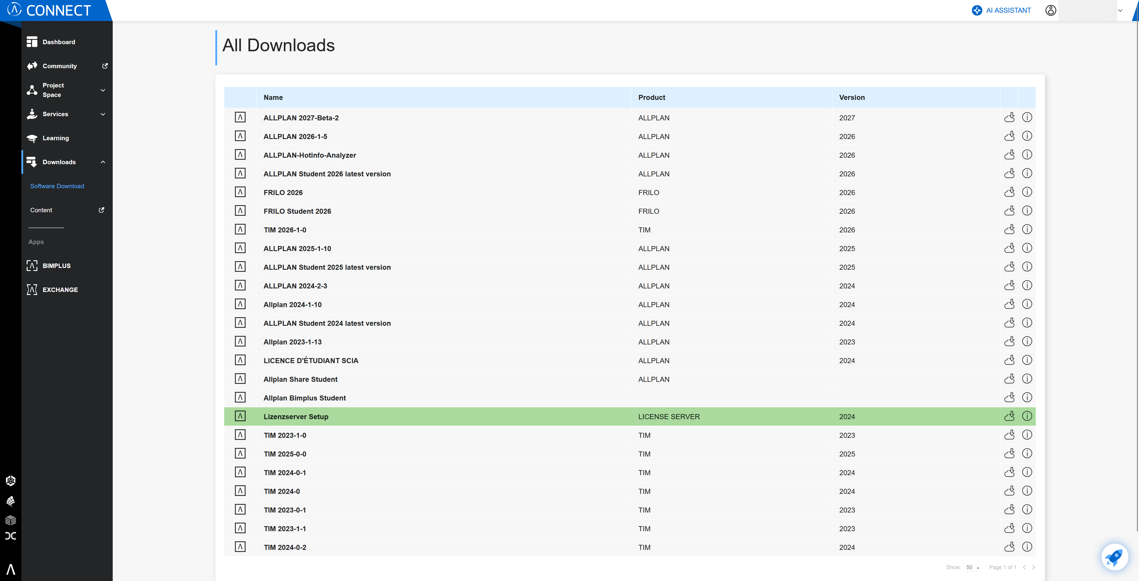 Download do servidor de licenças no CONNECT